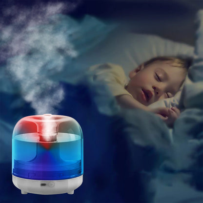 USB Humidifier with Colorful, Large Capacity 500ML Quiet Cool Mist Humidifier for Bedroom and Office, Plants, Easy to Clean