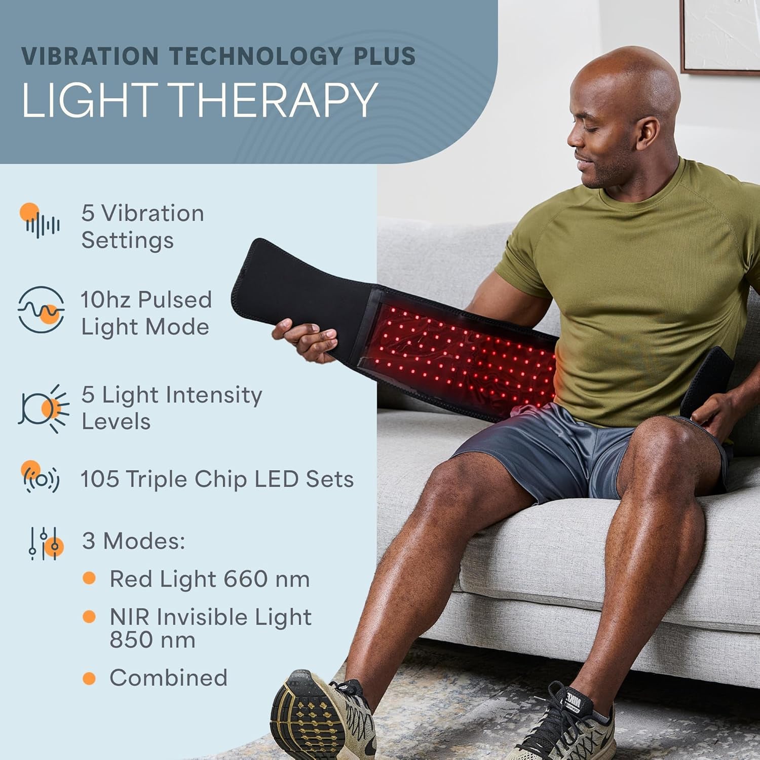 Red Light Therapy Belt - near Infrared Light Therapy & Red Light Therapy for Body, Relaxing Muscle, Inflammation, Improve Circulation - Infrared Therapy or Infrared Light Therapy Device