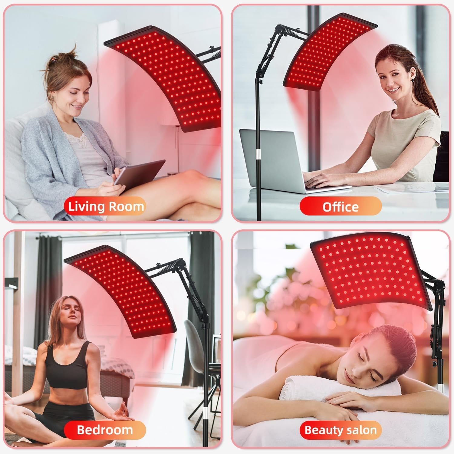 Red Light Therapy for Face and Body, Red Infrared Light Therapy Lamp with Stand Led 660Nm Red Light-Therapy& 850Nm Infrared Light Device for Body