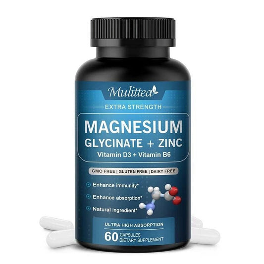 Magnesium Glycinate Capsules 500Mg for Improved Sleep, Stress & Anxiety Relief 60 Count