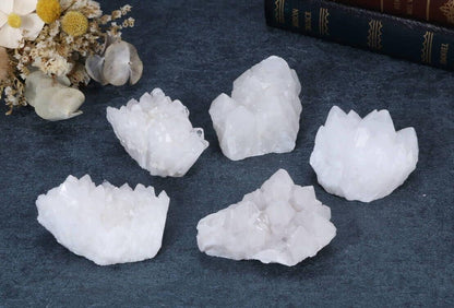 Healing Rock Crystal Clear Quartz Cluster Mineral Geode Druzy Specimen 1.85-3.5''(White Crystal Quartz Cluster)