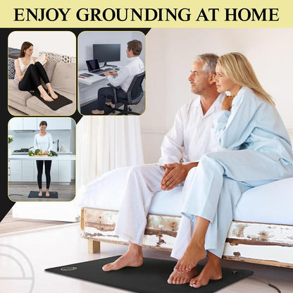 Grounding Mat for Desk, Reduce Fatigue & Stress, Supports Energy & Wellness, Grounding Pad for Bed, Office, Living Room, Works Well W/Sheets, Blanket, W/ 15 Foot Cord, 13X29In