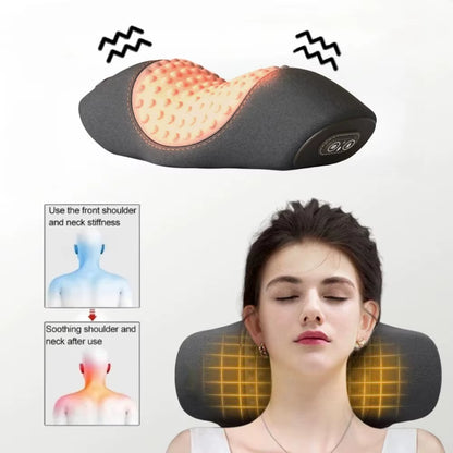 Electric Shiatsu Head Neck Cervical Pillow Body Massager Hot Compress Neck Shoulder Deep Relaxation Sleeping Memory Foam Pillow