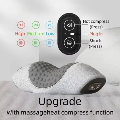 Electric Shiatsu Head Neck Cervical Pillow Body Massager Hot Compress Neck Shoulder Deep Relaxation Sleeping Memory Foam Pillow