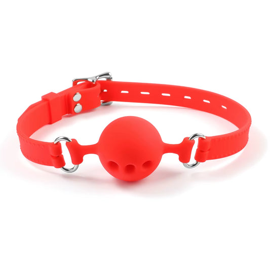 All Silicone Mouth Gag Breathable Ball Gag Adjustable Belt Mouth Sex Toys for Adult SM Games Sexyshop Erotic Accessories