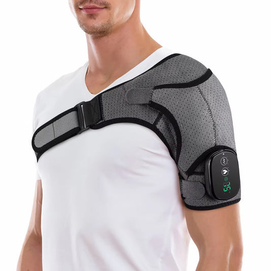 3 Modes Heating Vabration Shoulder Massage Brace Left Right Shoulder Massage Belt Rechargeable Shoulder Massager Muscle Relax