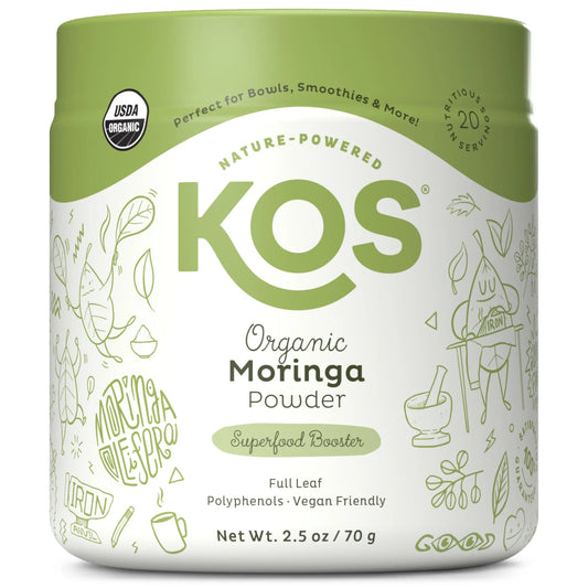 Organic Moringa Powder - Vegan Superfood Booster, Gluten Free, Non GMO - 2.5 Oz, 20 Servings