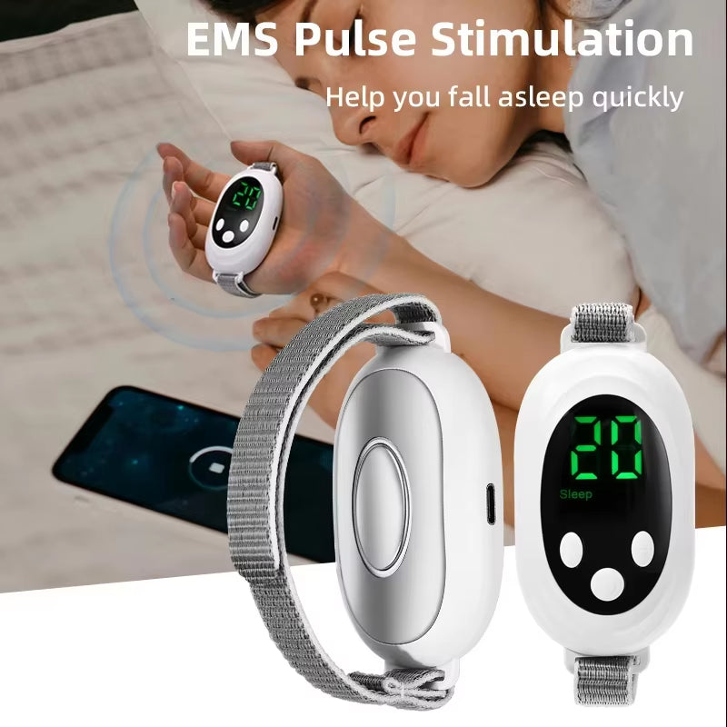 New Microcurrent Sleep Aid Device EMS Sleep Aid Machine Sleep Instrument for Insomnia Stress Anxiety Relief Palm Pulse Massager